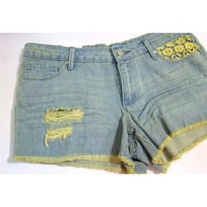 Jessica Simpson Distressed Light Denim Shorts Size 27 NWOT